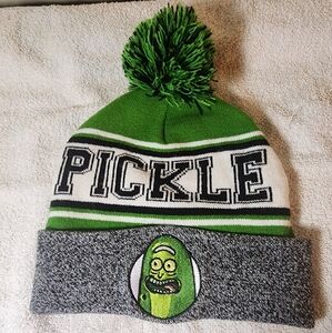 Rick and Morty Pickle Rick knit hat w/pompom